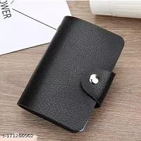 Designer Black Artificial Leather Card Holder For Men-thumb1