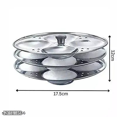 3 Plates Stainless Steel Non Stick Idli Plates Idli Maker| Idli Stand With Holes For Pressure Cooker,-thumb2