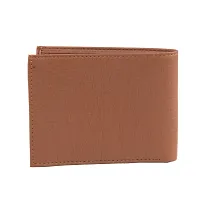 Designer Tan Artificial Leather Solid Two Fold Wallet For Men-thumb3