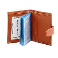 Designer Tan Artificial Leather Solid Card Holder For Men-thumb3