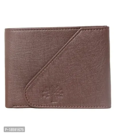 Designer Brown Artificial Leather Solid Two Fold Wallet For Men-thumb0