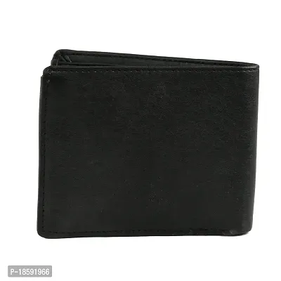 Designer Black Artificial Leather Solid Two Fold Wallet For Men-thumb4