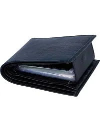 Designer Black Artificial Leather Two Fold Wallet For Men-thumb2