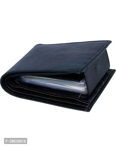 Designer Black Artificial Leather Two Fold Wallet For Men-thumb3