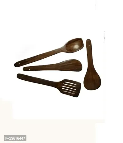 Useful Wooden Wooden Handmade Cooking Spoons- 4 Pieces-thumb0