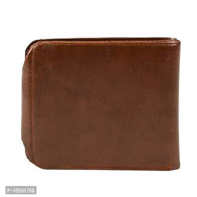 Designer Brown Artificial Leather Solid Two Fold Wallet For Men-thumb4