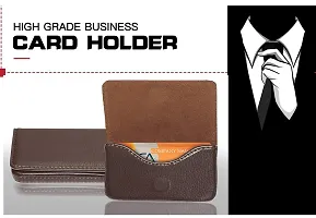 Designer Brown Leather Card Holder For Men-thumb1