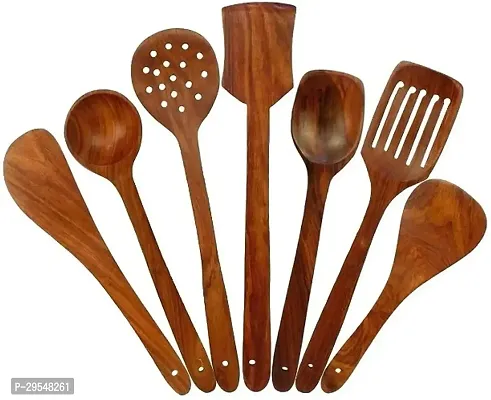 Sre Sre_0027 Wooden Spatula Handmade Cooking Tools Pack Of 7-thumb3