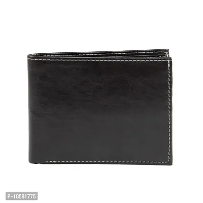 Designer Black Artificial Leather Solid Two Fold Wallet For Men-thumb0