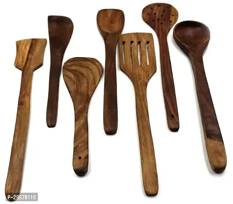 Classic Wooden Cooking And Serving Spoons Pack Of 7-thumb0