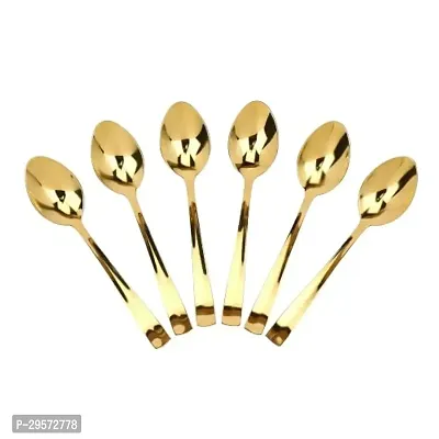 Classic 6 Pieces Golden Premium Spoons For Home Kitchen-thumb0