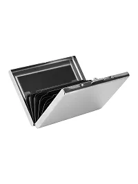 Designer Silver Artificial Leather Card Holder For Men-thumb3