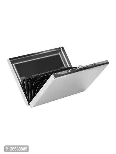 Designer Silver Artificial Leather Card Holder For Men-thumb4