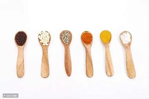 Set Of 6 Small Wooden Masala Spoon Compact For Salt Sugar Coffee Tea Pickle Turmeric Spices Pepper Chilli Powder-thumb2