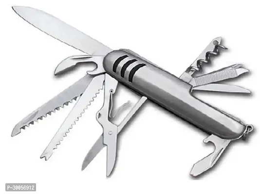 Knife Multipurpose 11 In 1 Stainless Steel Swiss Pocket Knife Multitool (Silver) Multi-Utility Knife (Silver)