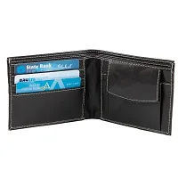 Designer Black Artificial Leather Solid Two Fold Wallet For Men-thumb2