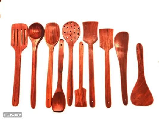 Classic Set Of 10 Pieces Wooden Cooking And Serving