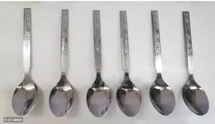 6 Pieces Steel Spoons Dinning Table Kitchenware Used