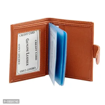 Designer Tan Artificial Leather Solid Card Holder For Men-thumb3