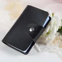 Designer Black Artificial Leather Card Holder For Men-thumb3