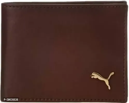 Designer Brown Artificial Leather Two Fold Wallet For Men-thumb0