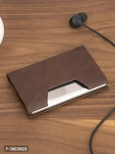 Designer Brown Artificial Leather Card Holder For Men-thumb0