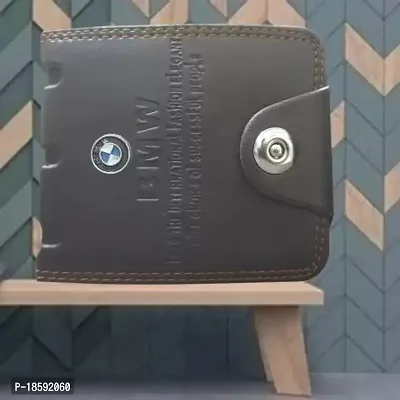 Designer Black PU Solid Two Fold Wallet For Men-thumb0
