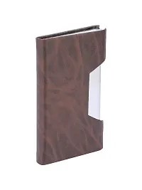 Designer Brown Artificial Leather Textured Card Holder For Men-thumb3