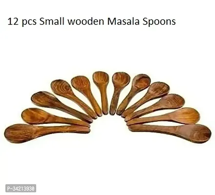 12 Pcs Small Wooden Masala Spoons-thumb0