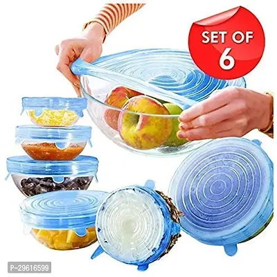 Useful Silicone Reusable Silicone Stretch Lids- 6 Pieces-thumb0