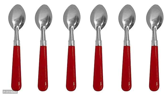 Trendy Stainless Steel Spoon Set 6 Half Steel Half Plastic Assorted Color