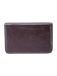 Designer Brown Artificial Leather Textured Card Holder For Men-thumb1