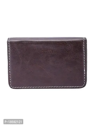 Designer Brown Artificial Leather Textured Card Holder For Men-thumb2