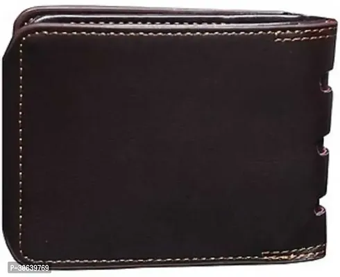 Designer Brown Artificial Leather Two Fold Wallet For Men-thumb3