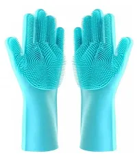 Stylish Silicone Dish Washing Gloves For Kitchen-thumb2