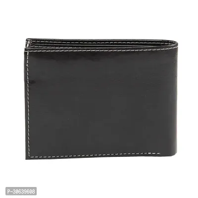 Designer Black Artificial Leather Two Fold Wallet For Men-thumb2