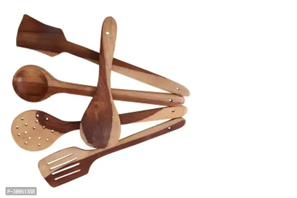 Beautiful Wooden Spatula Set Of 5-thumb0