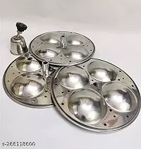 3 Plates Stainless Steel Non Stick Idli Plates Idli Maker| Idli Stand With Holes For Pressure Cooker,-thumb4