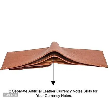 Designer Brown Artificial Leather Three Fold Wallet For Men-thumb3