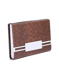 Designer Brown Artificial Leather Textured Card Holder For Men-thumb3