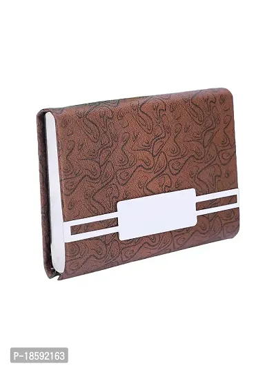 Designer Brown Artificial Leather Textured Card Holder For Men-thumb4