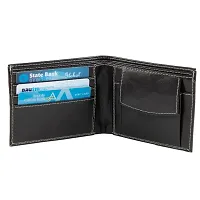 Designer Black Artificial Leather Two Fold Wallet For Men-thumb2