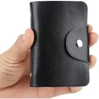 Designer Black Artificial Leather Card Holder For Men-thumb1