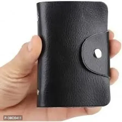 Designer Black Artificial Leather Card Holder For Men-thumb2