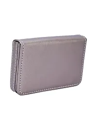 Designer Grey Artificial Leather Textured Card Holder For Men-thumb2