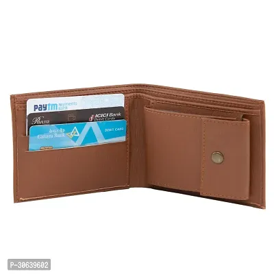 Designer Brown Artificial Leather Two Fold Wallet For Men-thumb2