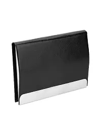 Designer Black Artificial Leather Textured Card Holder For Men-thumb2