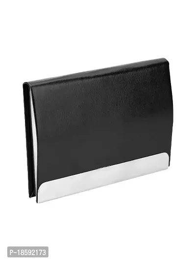 Designer Black Artificial Leather Textured Card Holder For Men-thumb3