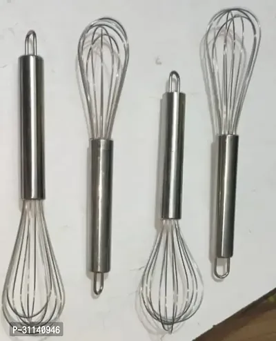 Set Of 4 Steel Hand Blender Egg Beater-thumb0