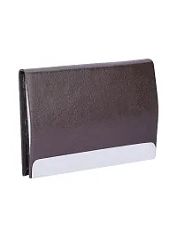 Designer Brown Artificial Leather Textured Card Holder For Men-thumb2